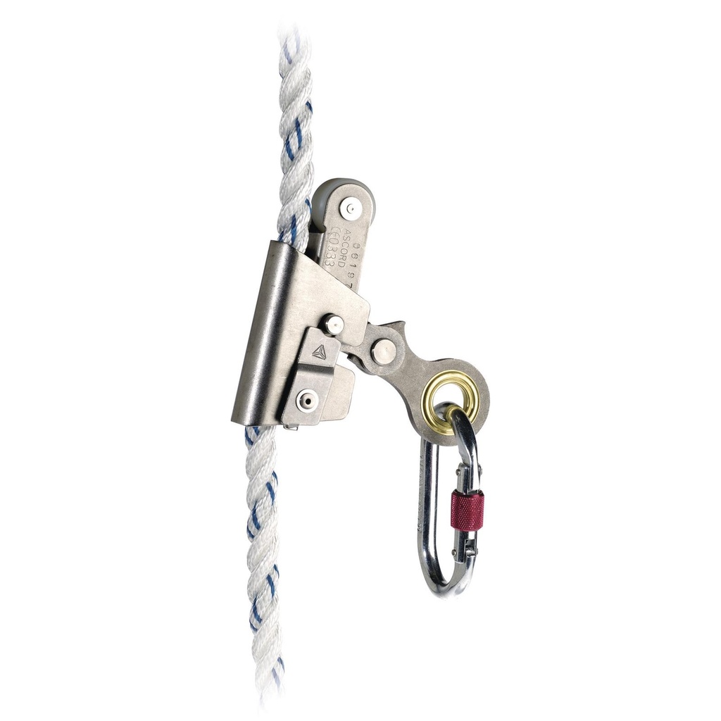 [AN065_] ASCORD SLIDING GUIDED FALL ARRESTER ON Ø 14 MM + 1 AM002 KARABINER